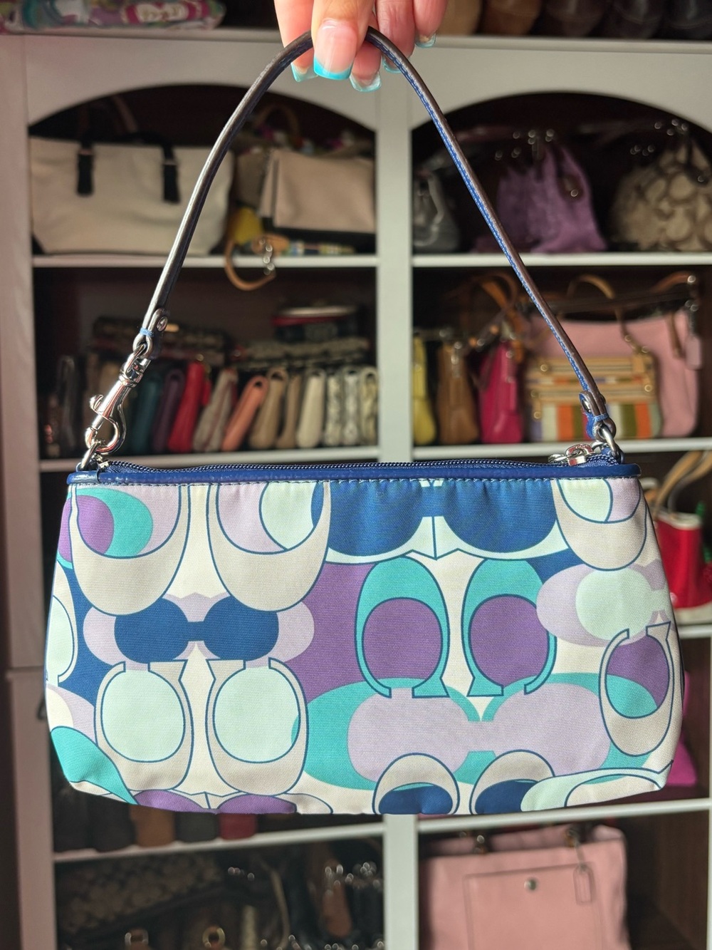 COACH Ashley Scarf Print Wristlet Mini Bag - Picture 4 of 13